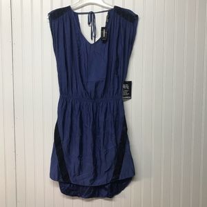 Express blue and black lace dress